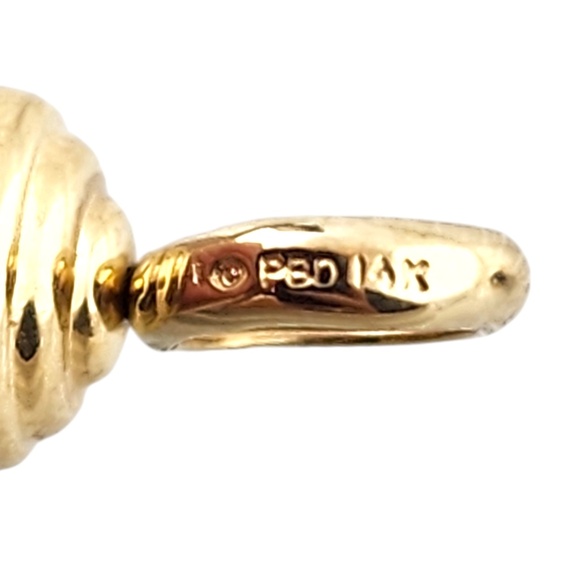 14 Karat Yellow Gold Purple Bead Hoop Earring Enhancers #18568 - Picture 5 of 6